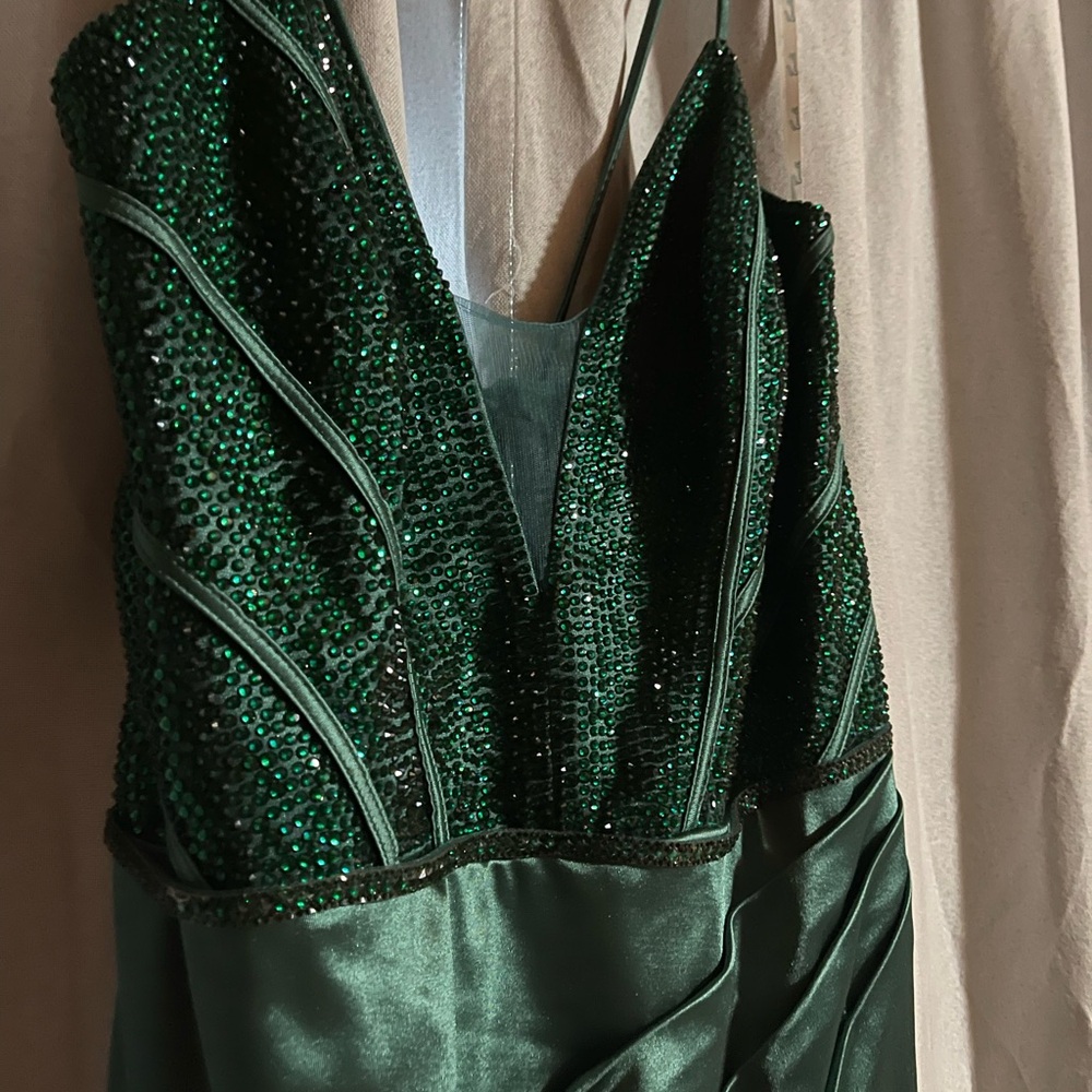 Camille La Vie Deep Green Sequin Gown